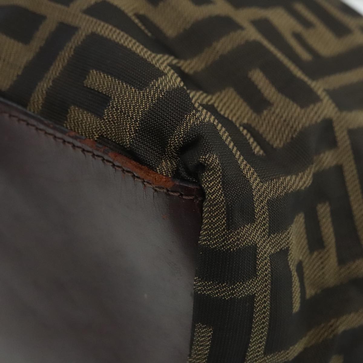 FENDI Zucca Canvas Tote Bag Brown Black Silveryk15049
