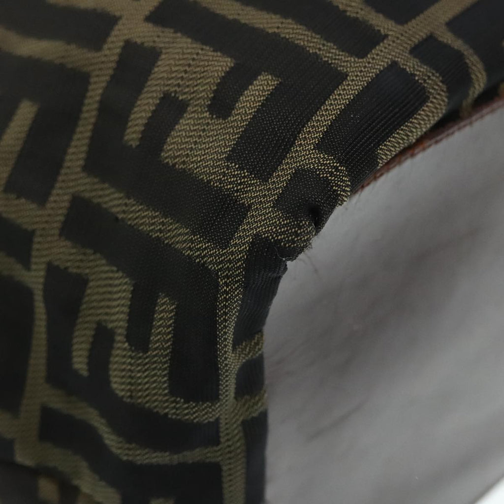 FENDI Zucca Canvas Tote Bag Brown Black Silveryk15049