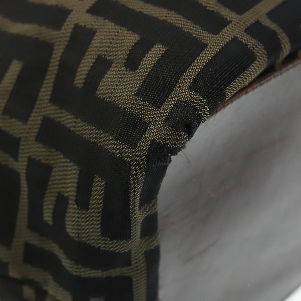 FENDI Zucca Canvas Tote Bag Brown Black Silveryk15049