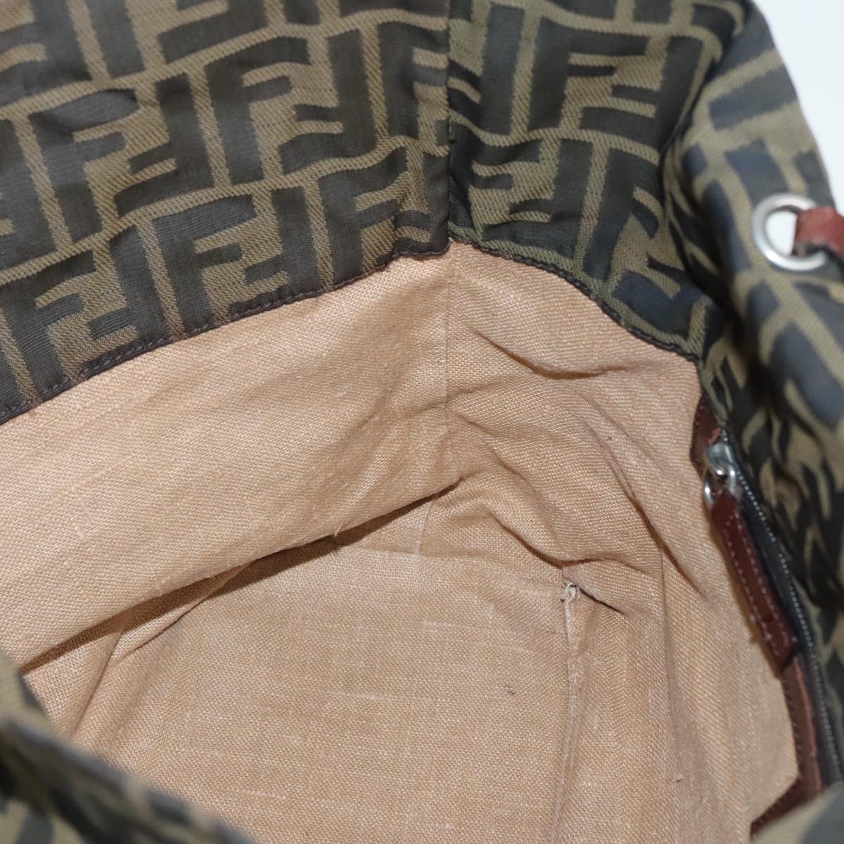 FENDI Zucca Canvas Tote Bag Brown Black Silveryk15049