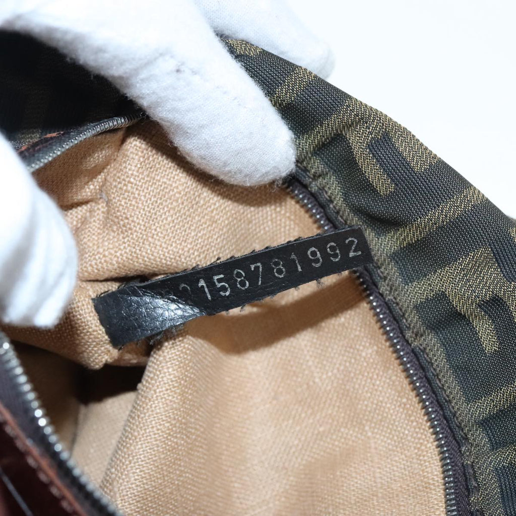 FENDI Zucca Canvas Tote Bag Brown Black Silveryk15049