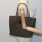 FENDI Zucca Canvas Tote Bag Brown Black Silveryk15049