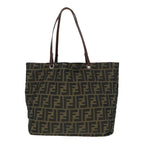 FENDI Zucca Canvas Tote Bag Brown Black Silveryk15049