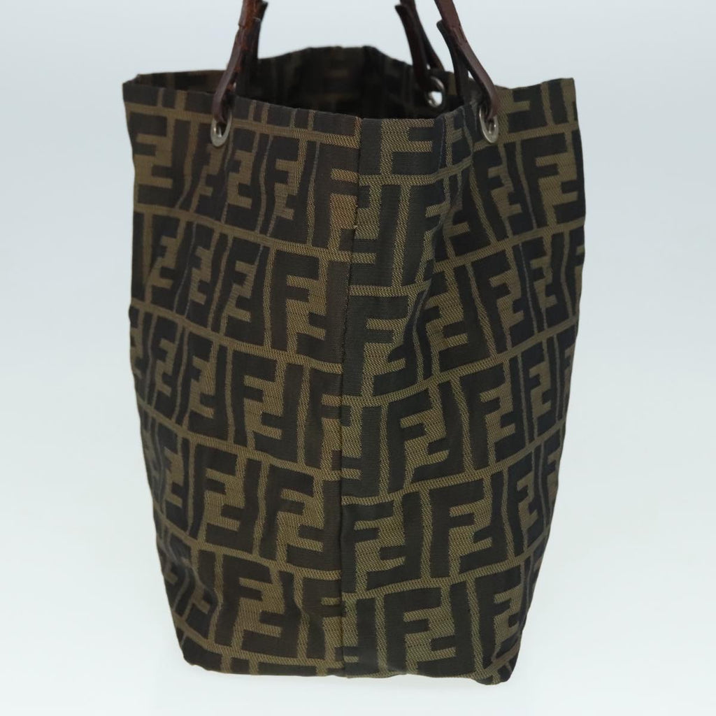 FENDI Zucca Canvas Tote Bag Brown Black Silveryk15049