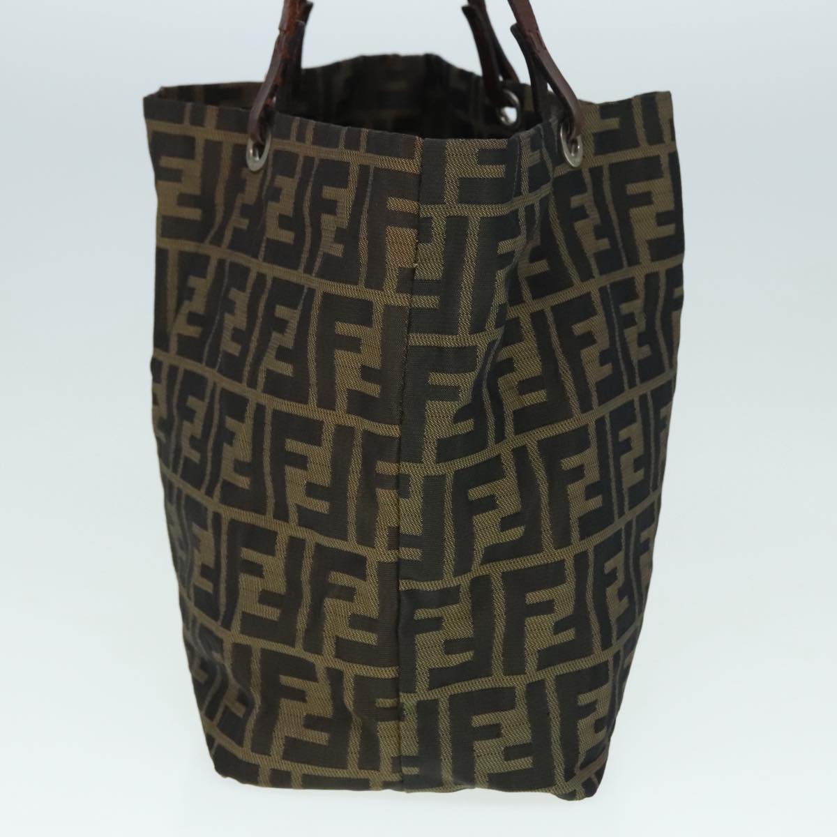FENDI Zucca Canvas Tote Bag Brown Black Silveryk15049