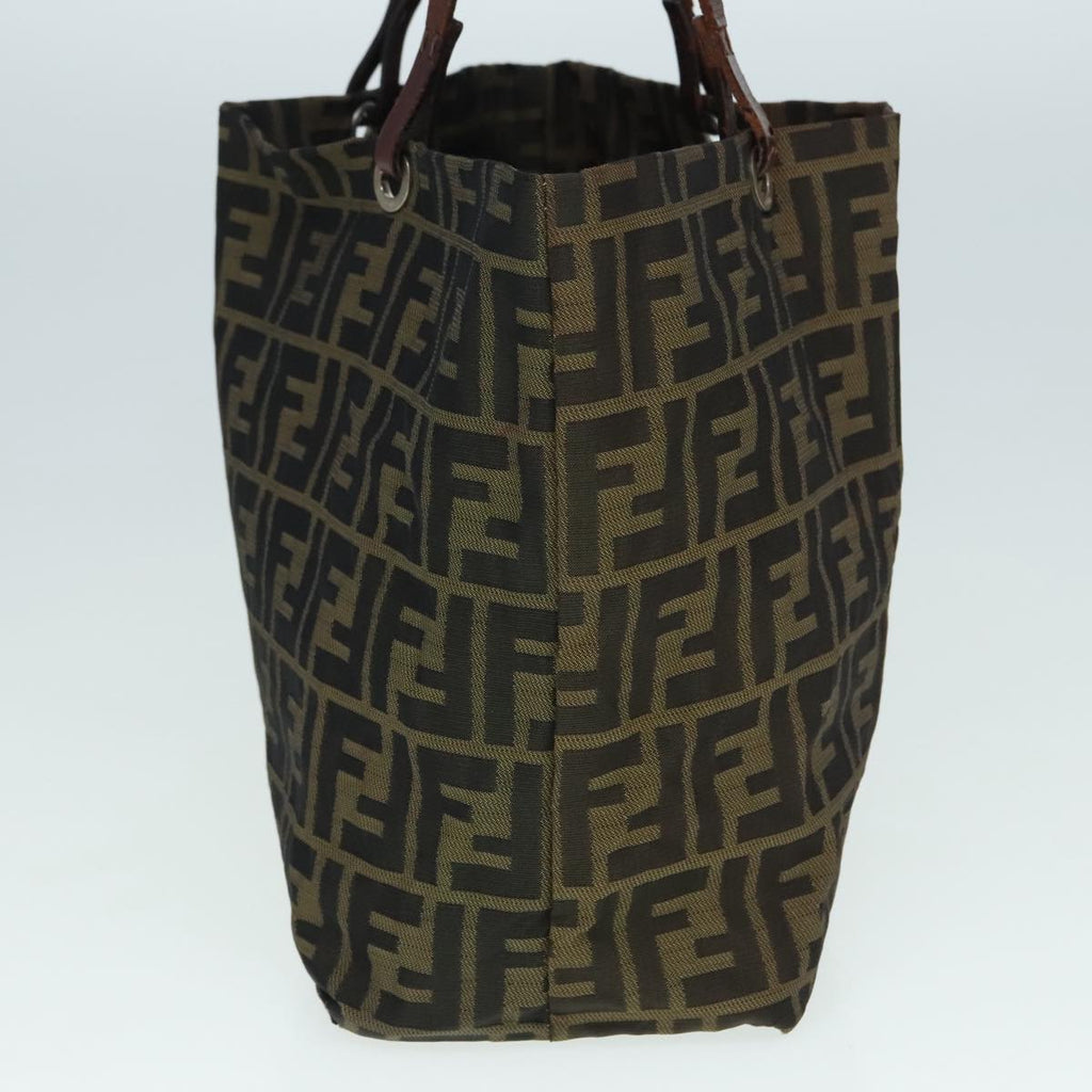 FENDI Zucca Canvas Tote Bag Brown Black Silveryk15049
