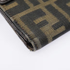 FENDI Zucca Canvas Wallet Black Brownyk15059