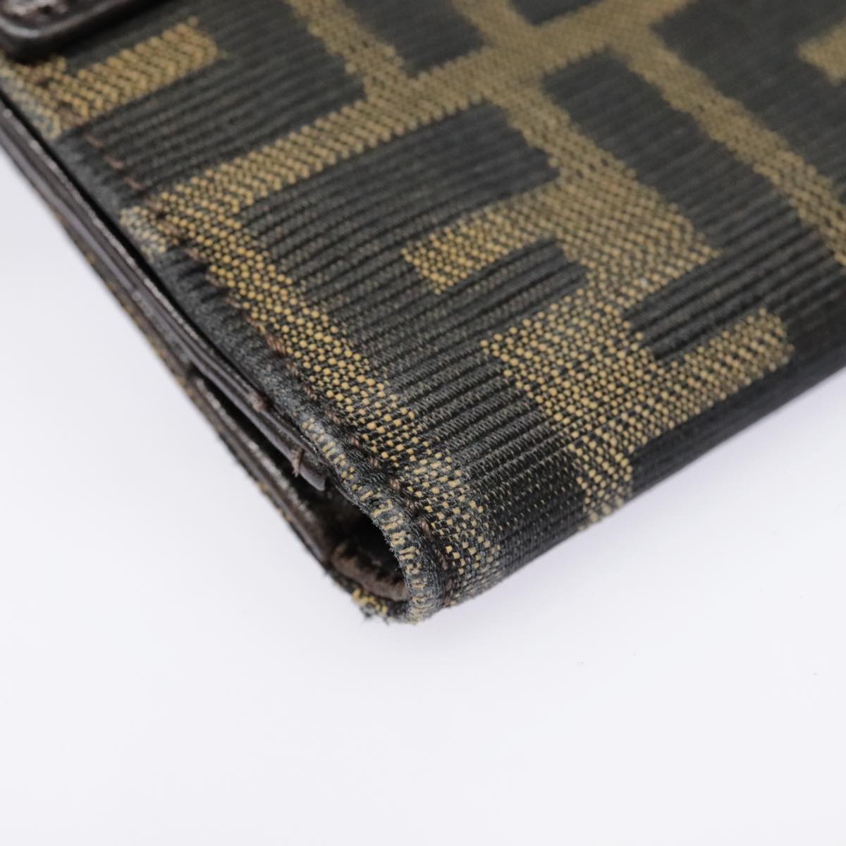 FENDI Zucca Canvas Wallet Black Brownyk15059