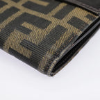 FENDI Zucca Canvas Wallet Black Brownyk15059