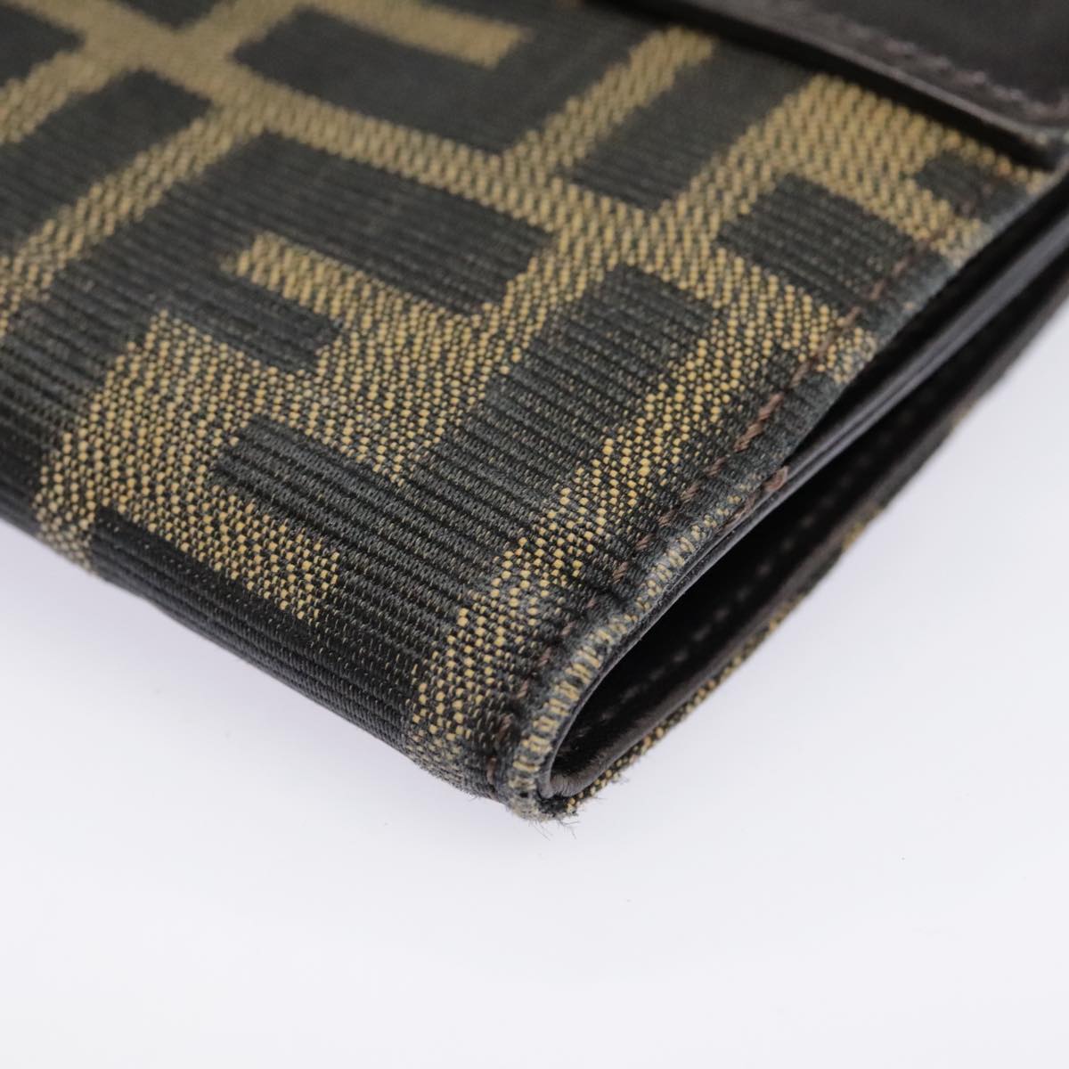 FENDI Zucca Canvas Wallet Black Brownyk15059