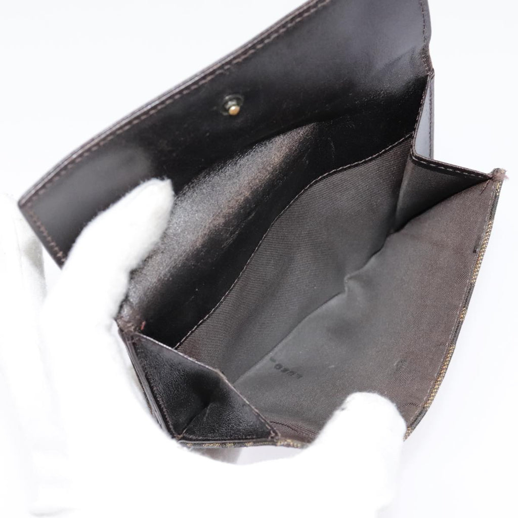 FENDI Zucca Canvas Wallet Black Brownyk15059