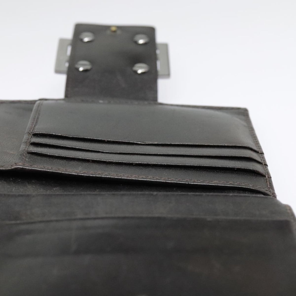 FENDI Zucca Canvas Wallet Black Brownyk15059