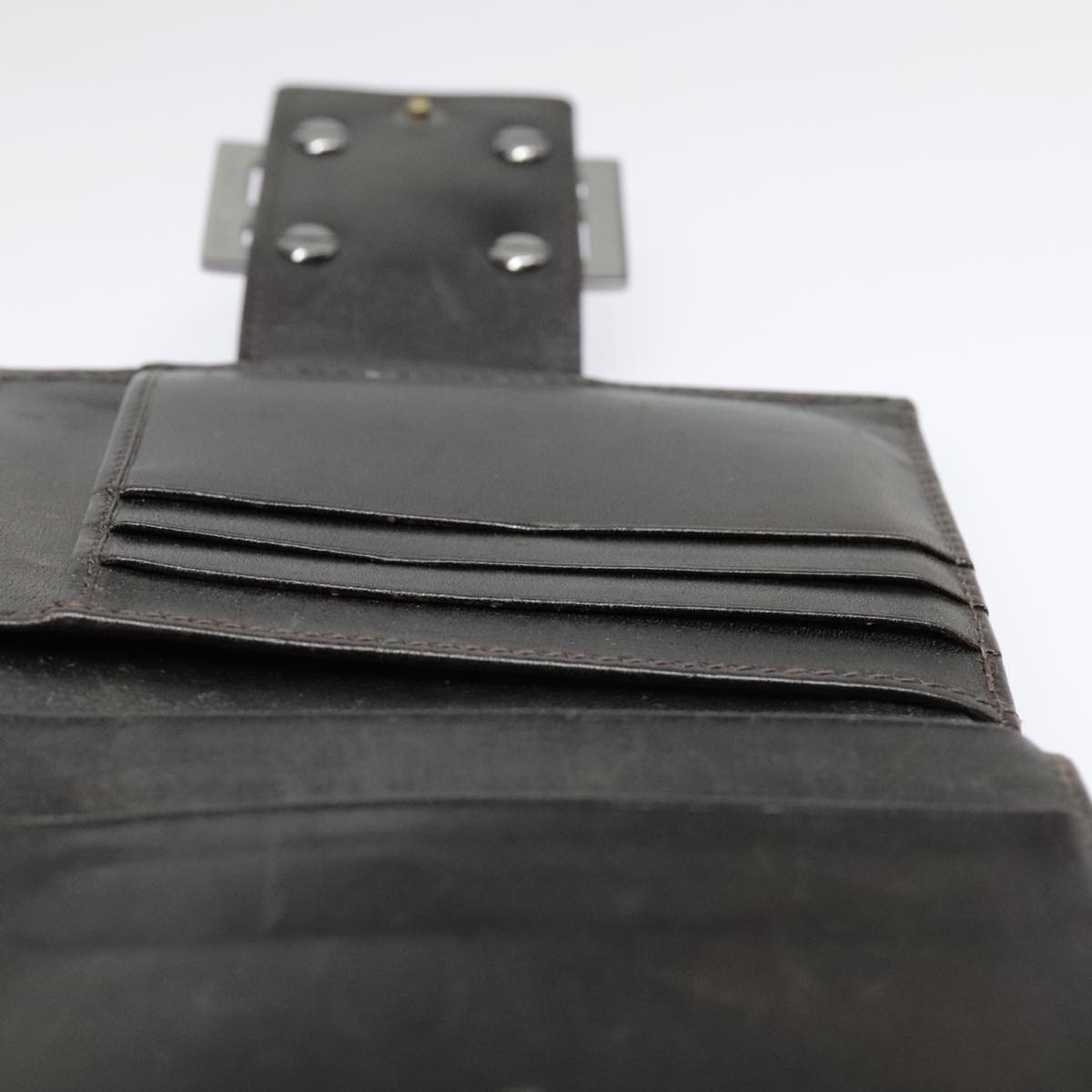 FENDI Zucca Canvas Wallet Black Brownyk15059