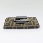 FENDI Zucca Canvas Wallet Black Brownyk15059