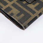 FENDI Zucca Canvas Wallet Black Brownyk15059