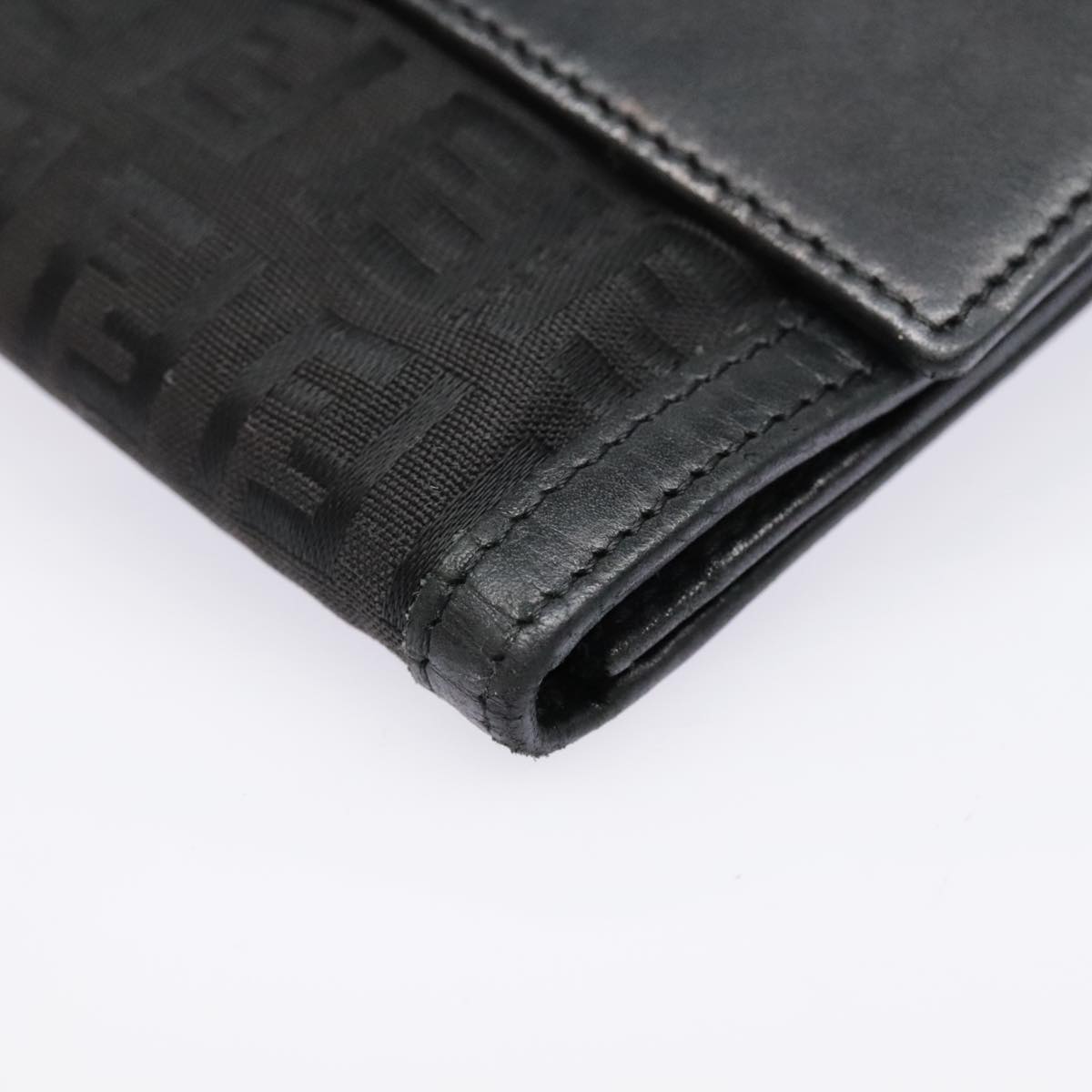 FENDI Zucchino Canvas Long Wallet Black Silveryk15074