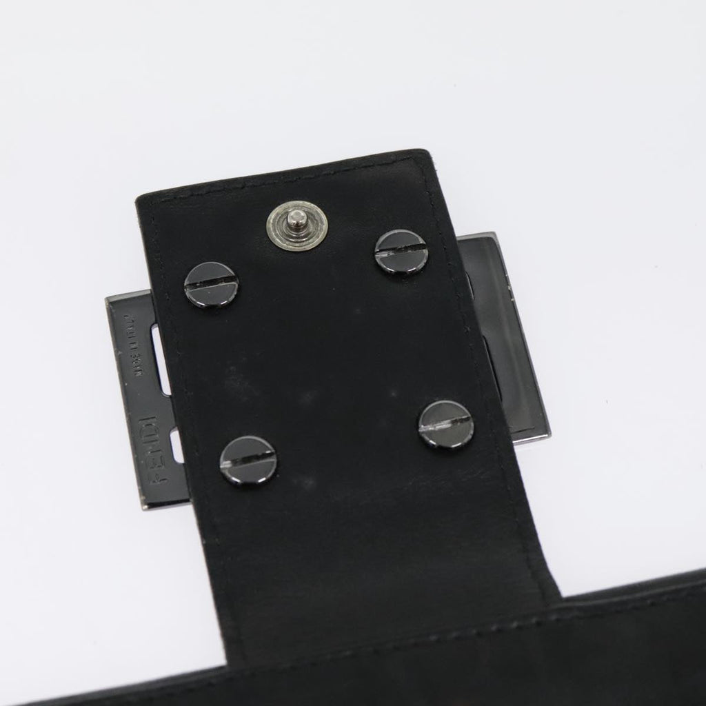 FENDI Zucchino Canvas Long Wallet Black Silveryk15074