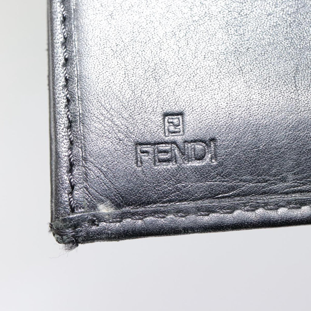 FENDI Zucchino Canvas Long Wallet Black Silveryk15074