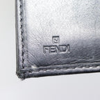 FENDI Zucchino Canvas Long Wallet Black Silveryk15074