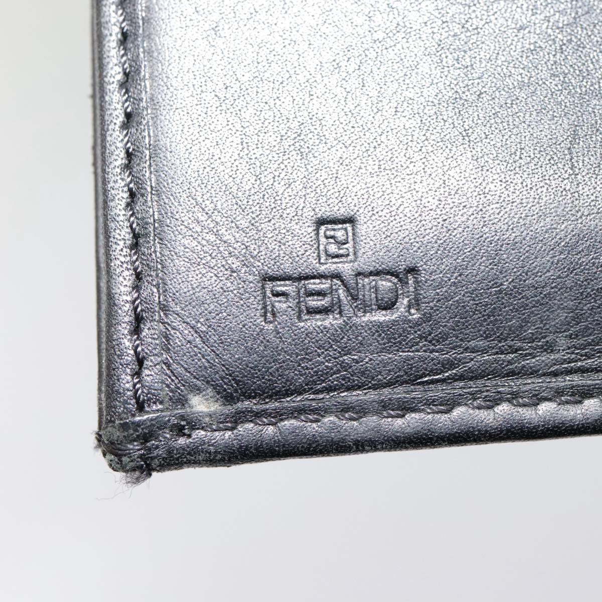 FENDI Zucchino Canvas Long Wallet Black Silveryk15074