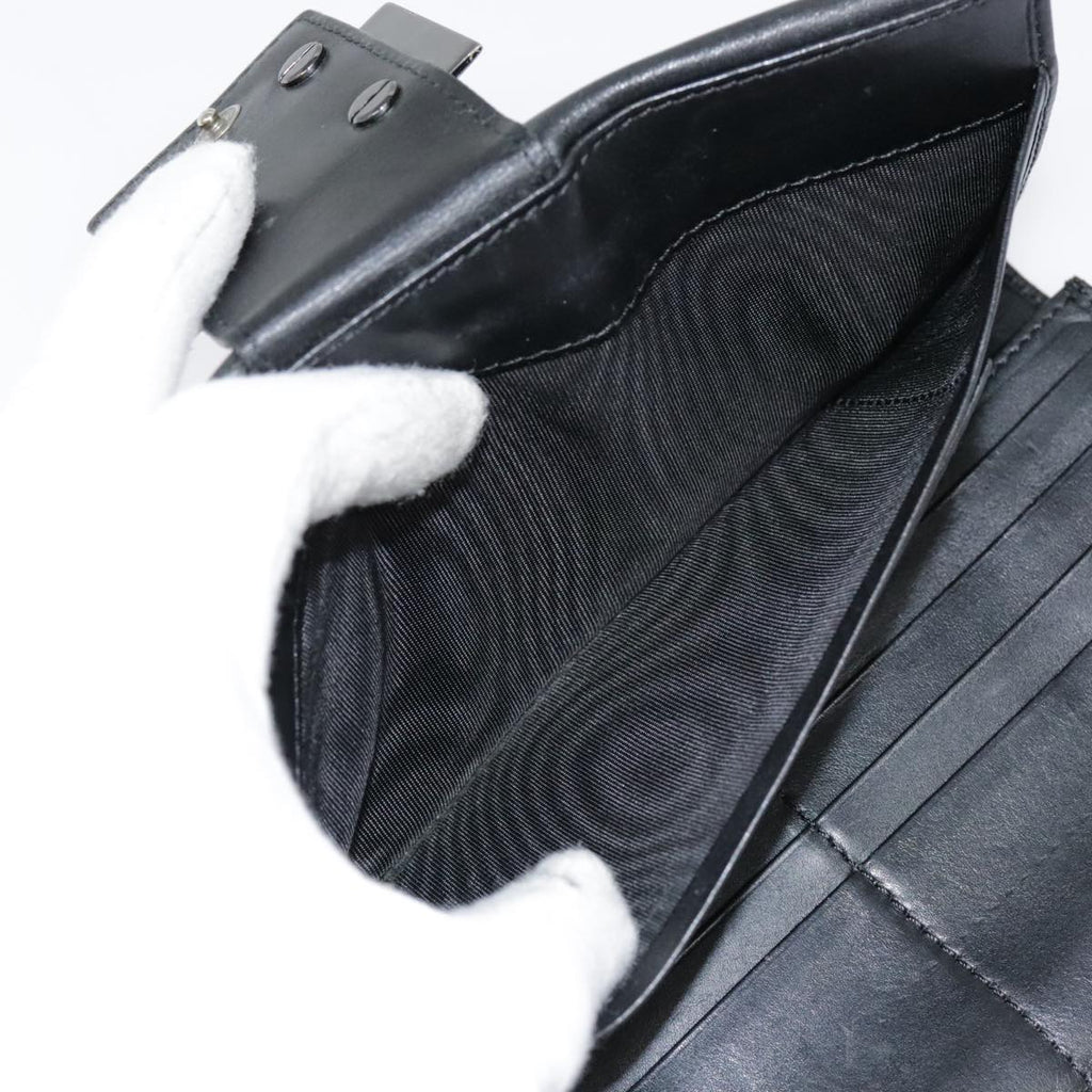 FENDI Zucchino Canvas Long Wallet Black Silveryk15074