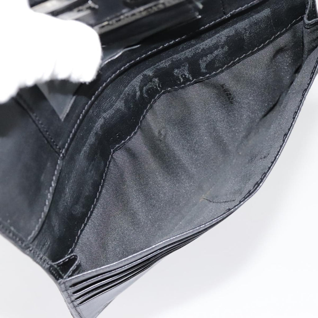 FENDI Zucchino Canvas Long Wallet Black Silveryk15074
