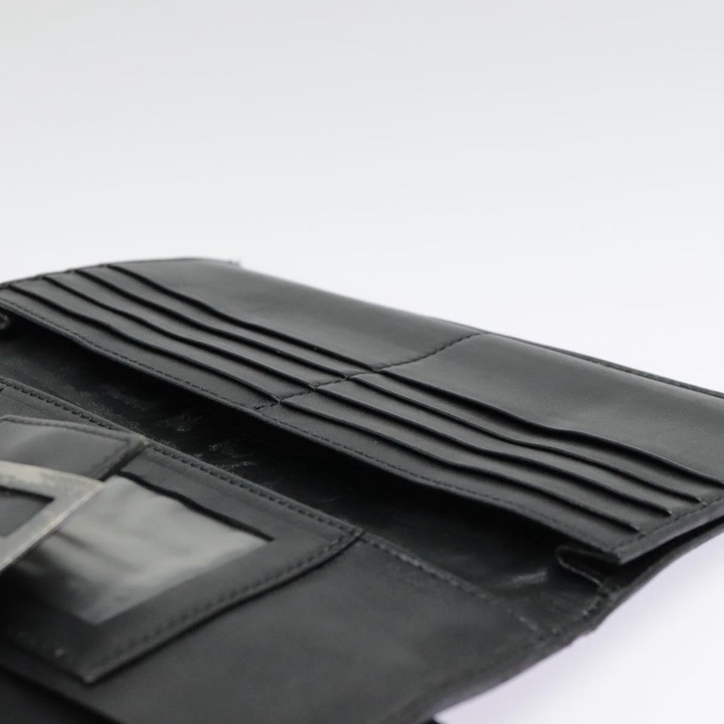 FENDI Zucchino Canvas Long Wallet Black Silveryk15074