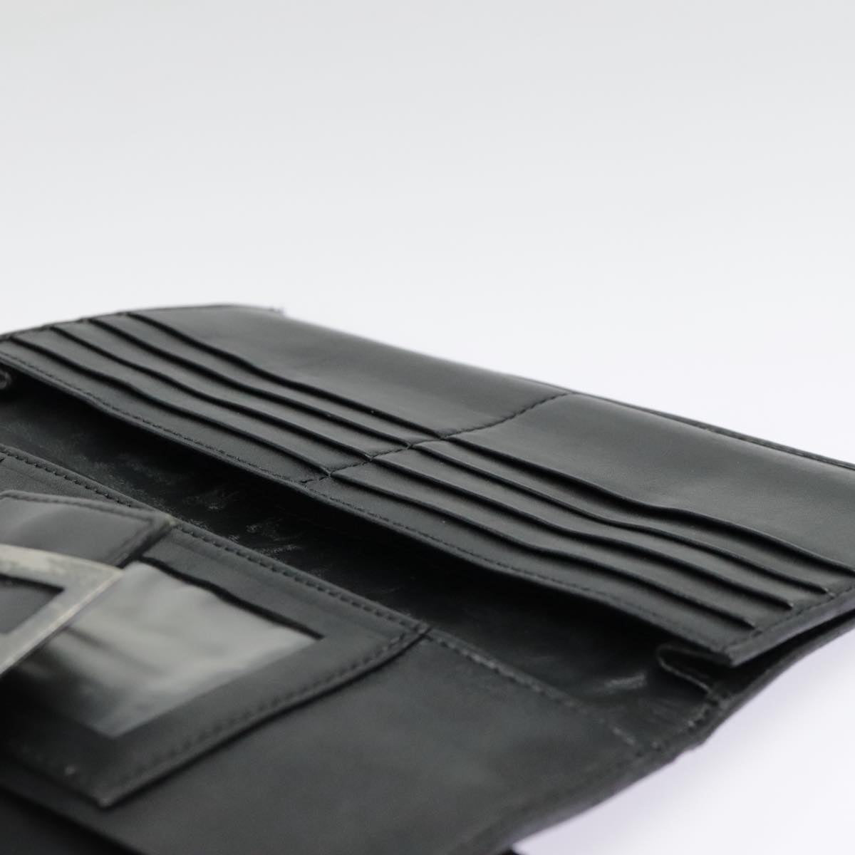 FENDI Zucchino Canvas Long Wallet Black Silveryk15074