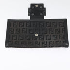 FENDI Zucchino Canvas Long Wallet Black Silveryk15074