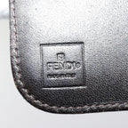 FENDI Zucca Canvas Compact Wallet Black Brown Silveryk15087