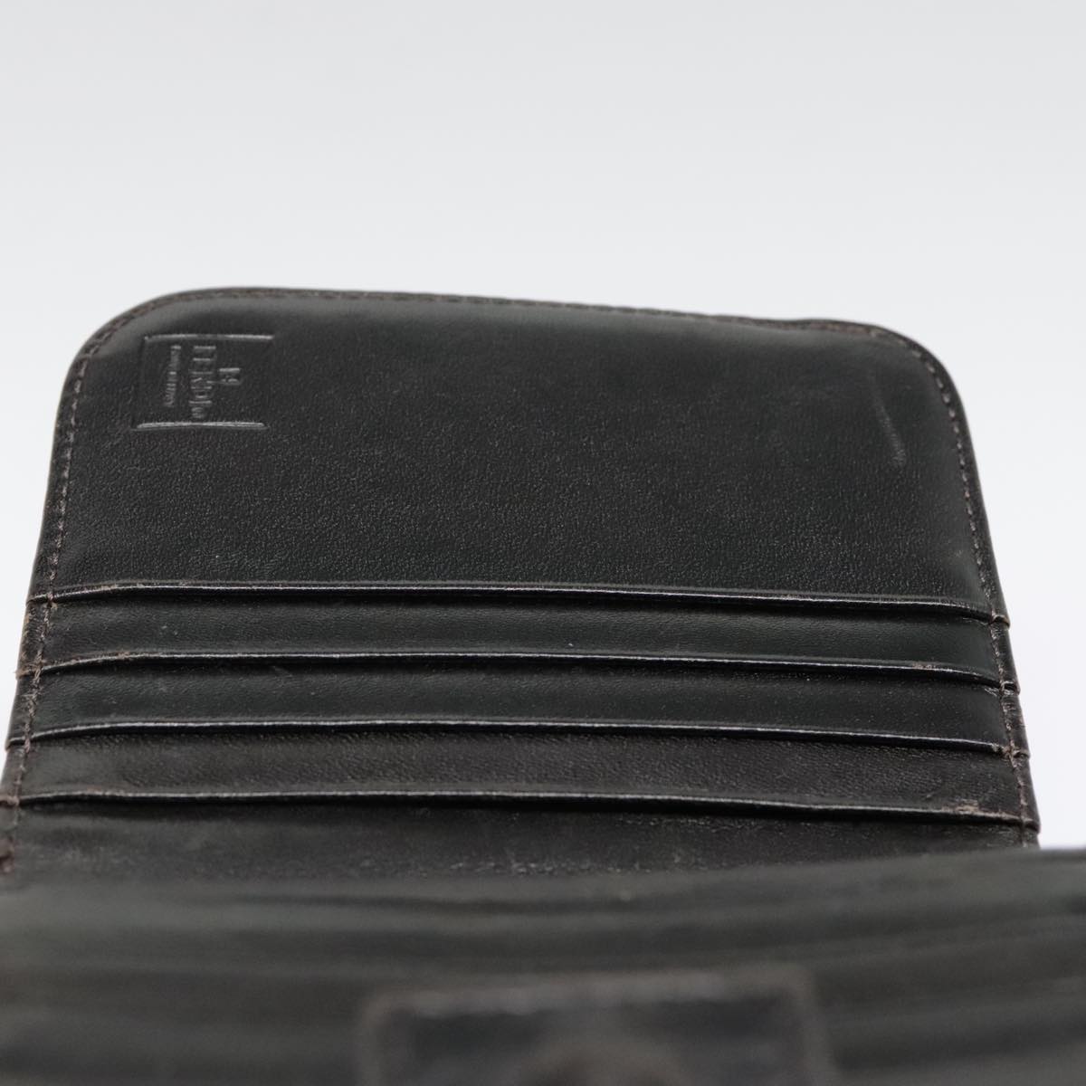 FENDI Zucca Canvas Compact Wallet Black Brown Silveryk15087