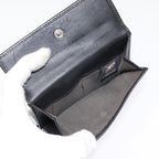 FENDI Zucchino Canvas Compact Wallet Black Brown Silveryk15088
