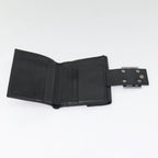 FENDI Zucchino Canvas Compact Wallet Black Brown Silveryk15088