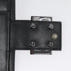 FENDI Zucchino Canvas Compact Wallet Black Brown Silveryk15088