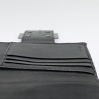 FENDI Zucchino Canvas Compact Wallet Black Brown Silveryk15088