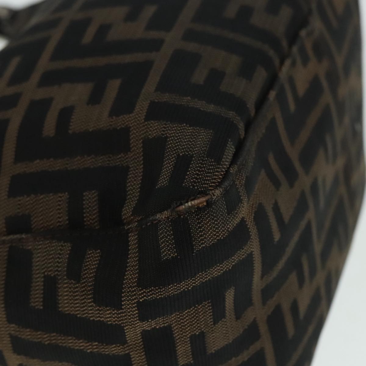 FENDI Zucca Canvas Mamma Baguette Shoulder Bag Brown Black Silveryk15163