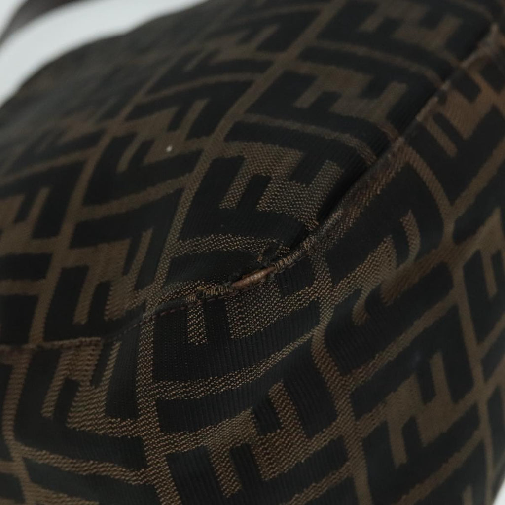 FENDI Zucca Canvas Mamma Baguette Shoulder Bag Brown Black Silveryk15163