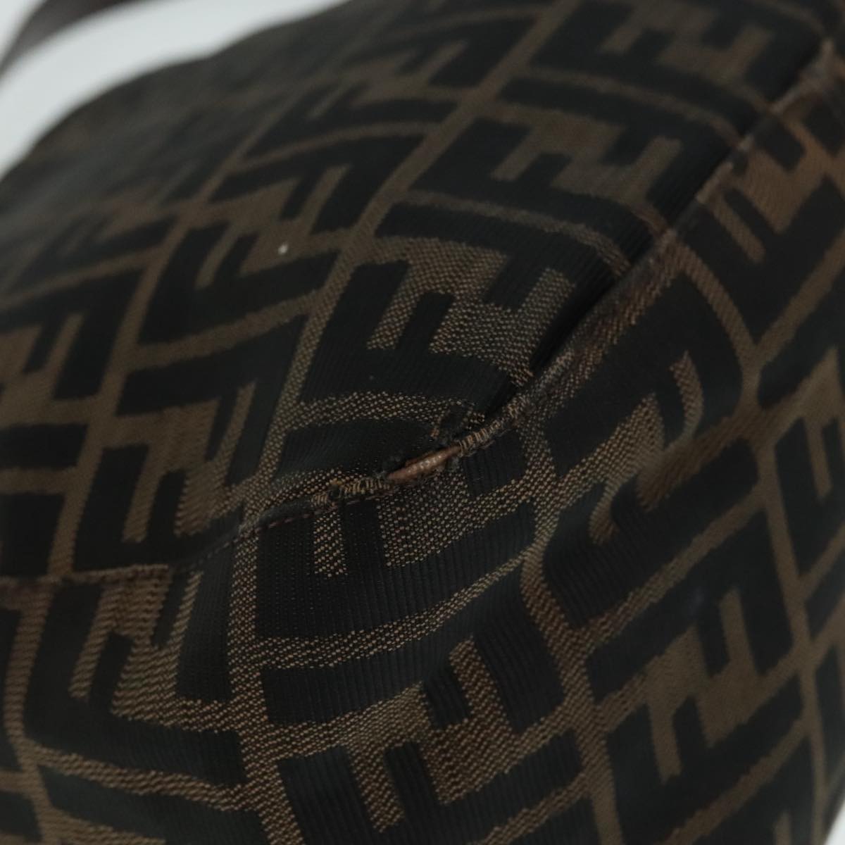 FENDI Zucca Canvas Mamma Baguette Shoulder Bag Brown Black Silveryk15163