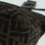 FENDI Zucca Canvas Mamma Baguette Shoulder Bag Brown Black Silveryk15163