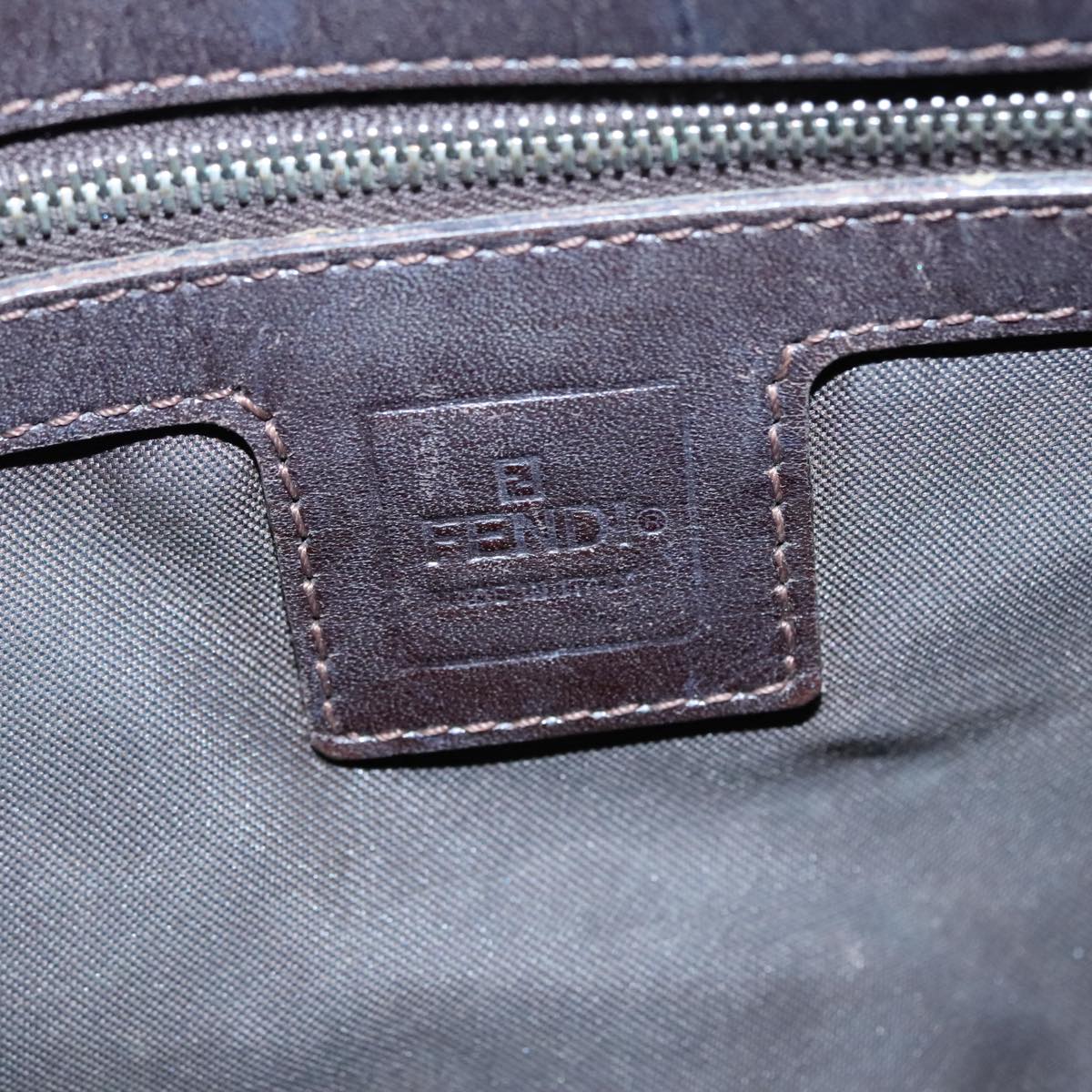 FENDI Zucca Canvas Mamma Baguette Shoulder Bag Brown Black Silveryk15163