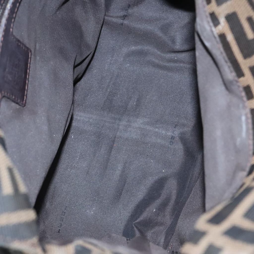 FENDI Zucca Canvas Mamma Baguette Shoulder Bag Brown Black Silveryk15163