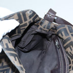 FENDI Zucca Canvas Mamma Baguette Shoulder Bag Brown Black Silveryk15163