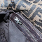 FENDI Zucca Canvas Mamma Baguette Shoulder Bag Brown Black Silveryk15163