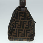 FENDI Zucca Canvas Mamma Baguette Shoulder Bag Brown Black Silveryk15163