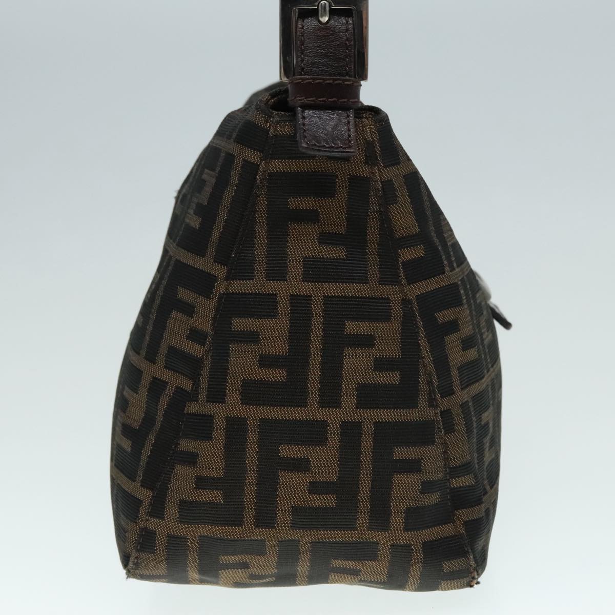 FENDI Zucca Canvas Mamma Baguette Shoulder Bag Brown Black Silveryk15163