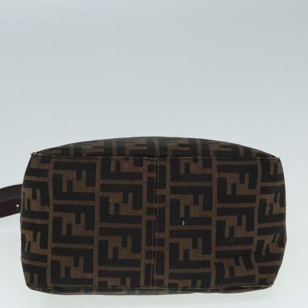 FENDI Zucca Canvas Mamma Baguette Shoulder Bag Brown Black Silveryk15163