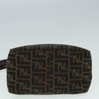 FENDI Zucca Canvas Mamma Baguette Shoulder Bag Brown Black Silveryk15163