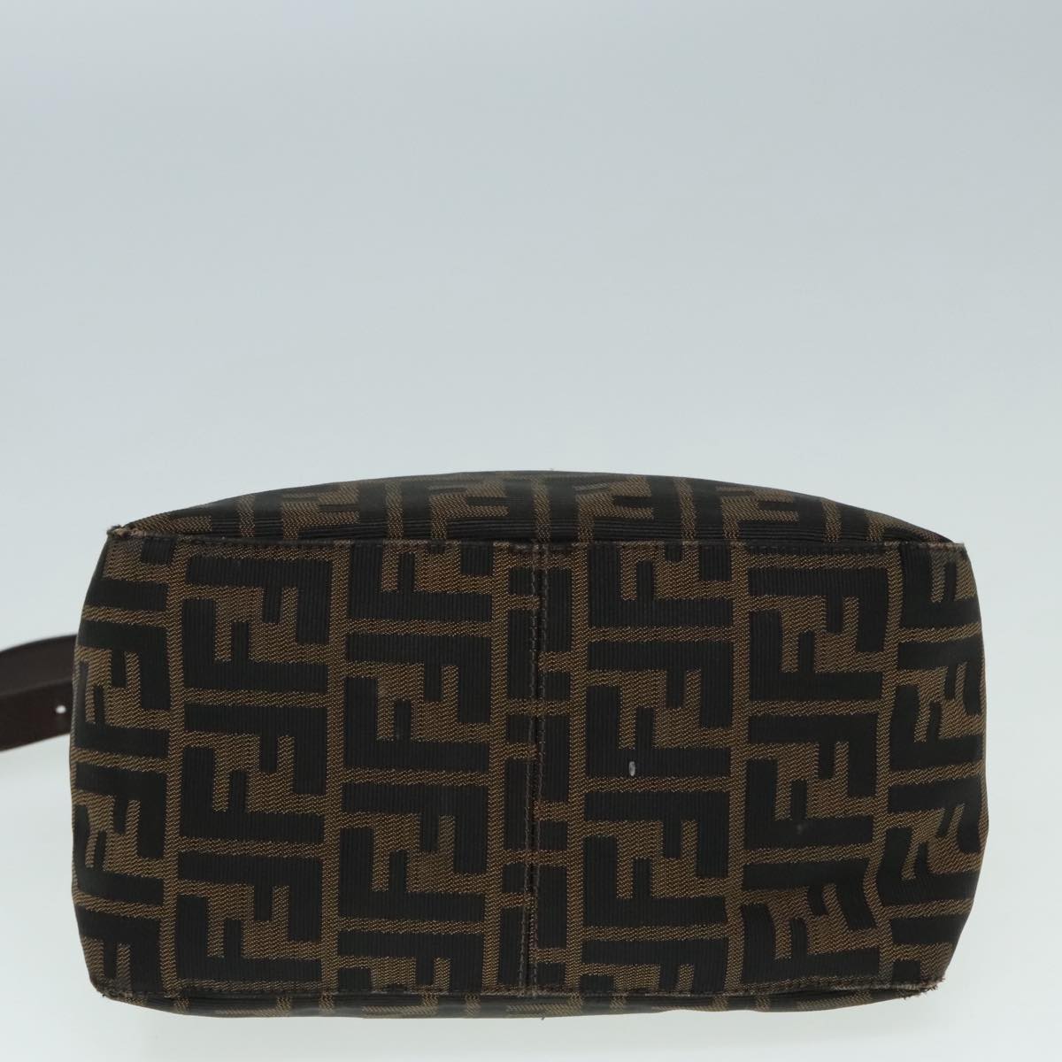 FENDI Zucca Canvas Mamma Baguette Shoulder Bag Brown Black Silveryk15163