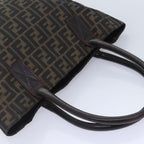 FENDI Zucca Canvas Tote Bag Brown Black goldyk15177