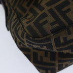 FENDI Zucca Canvas Mamma Baguette Shoulder Bag Brown Black Silveryk15179A